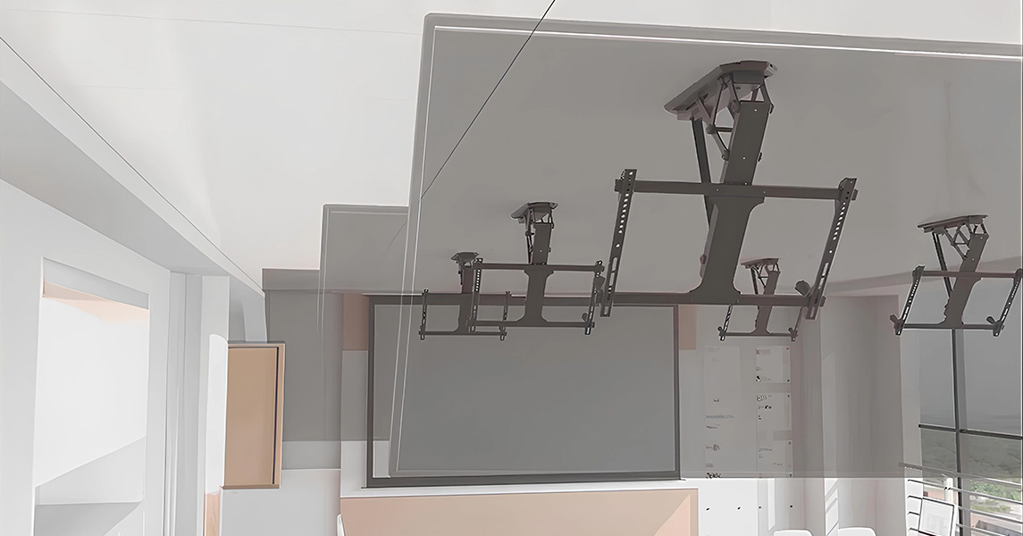 Elektrisch verstellbare TV-Deckenhalterung - steuern Sie die Einstellung über Ihr Smartphone!