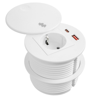 Spacetronik SPS-R1D3W V2 runde Tischsteckdose