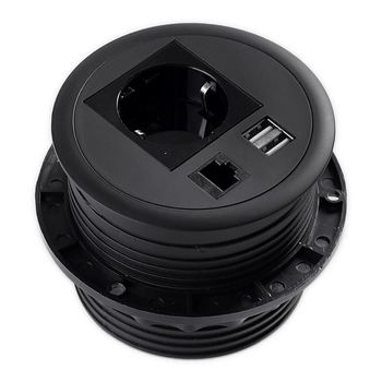 Spacetronik SPS-R1D3W V2 runde Tischsteckdose