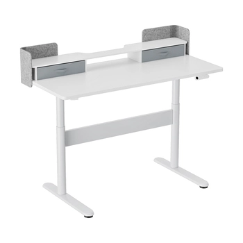 Mobile Dual-Motor Sit-Stand Desk Shelf Drawers    