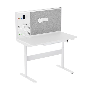 Mobile Dual-Motor Sit-Stand Desk with Divider