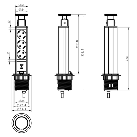 Gniazdo blatowe Spacetronik SPSRT51BS