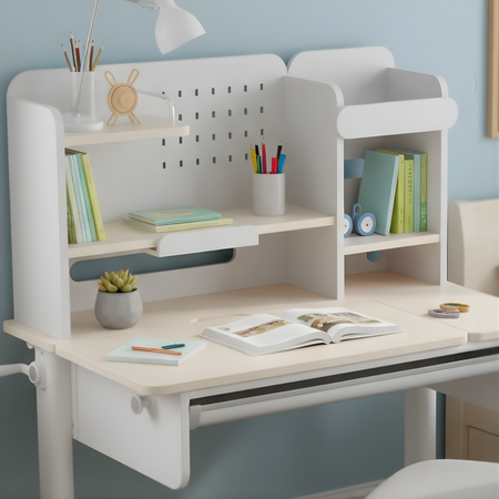 Biurko dziecięce SPEX113WW 100×65 cm regulowane półki szuflada