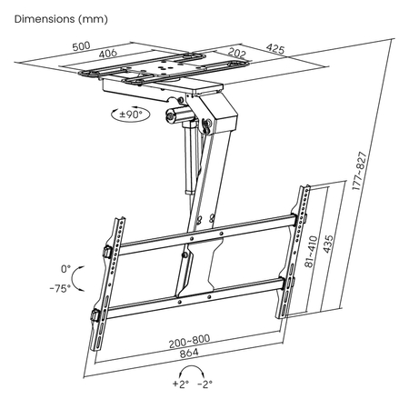 Uchwyt TV 43”-86” elektryczny SPE-T32S Tuya
