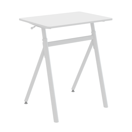 Białe biurko stojące regulowane gazowo 70x50 SPR BUDDY 21 MWW