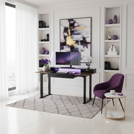 Mobile Electric Desk with Shelf Drawers