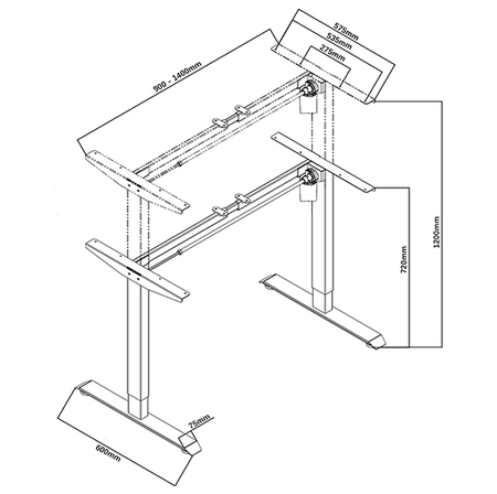 Spacetronik SPE-142W elektrischer Tischständer