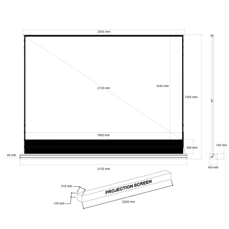 Podłgowy ekran do projektora przenośny 84" 16:9