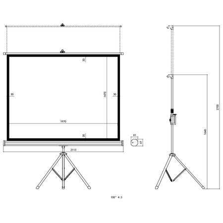 Ekran Projekcyjny ze Statywem 100" 4:3 Spacetronik