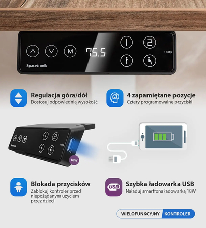 Elektryczny stelaż biurkowy Spacetronik SPE-152A