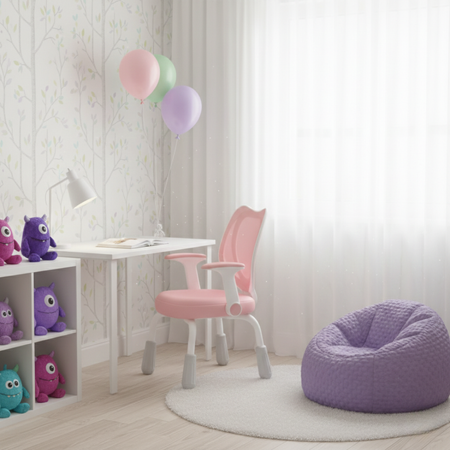 Krzesło dziecięce SPC XD26P różowe regulacja wysokości podłokietniki