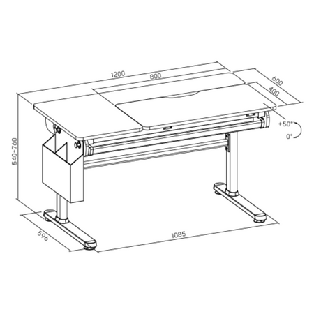Zestaw: biurko regulowane SPEX108WG + ergonomiczne krzesło dla dziecka