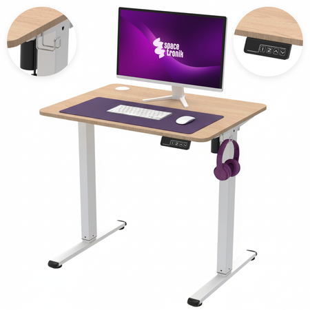 Biurko elektryczne Spacetronik SPEO111WL Moris 80×60 cm