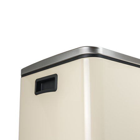 Kosz na śmieci metalowy trzykomorowy kremowy