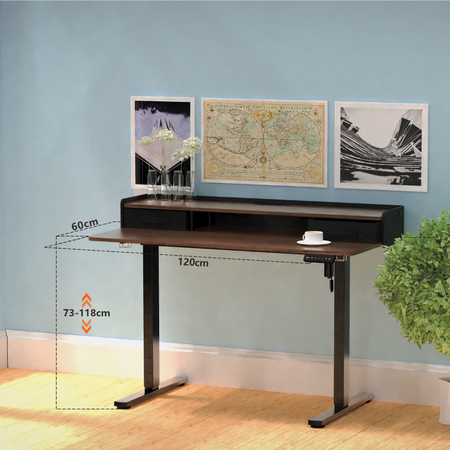 Biurko Elektryczne Regulowane SPEF133BM 120x60 z Szufladą i USB z pamięcią