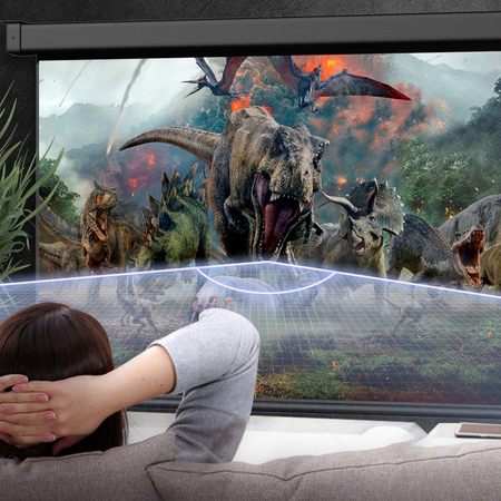 Ekran projekcyjny zwijany ręcznie 100" 16:9 szary