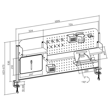 Zestaw Spacetronik: biurko regulowane 100×60  + krzesło dziecięce z podnóżkiem + nadstawka z pegboardem