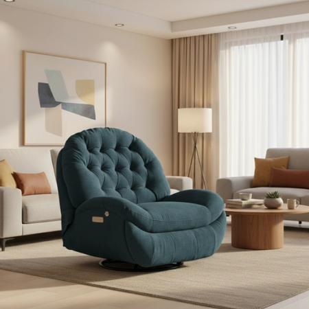 Zestaw wypoczynkowy fotel elektryczny Spacetronik Flax 04M + stolik regulowany