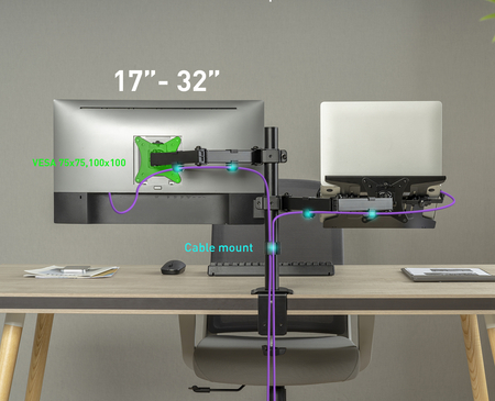 Uchwyt na monitor i laptop Spacetronik SPA-121