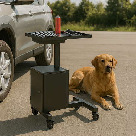 Wózek warsztatowy z szafką zamykaną kluczem SPC141