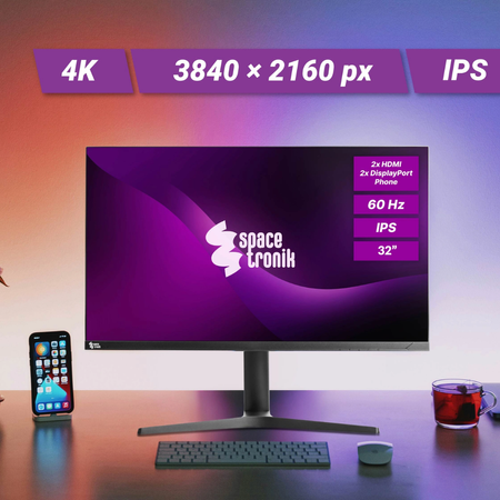 Zestaw Monitor 32 cale 4K IPS Spacetronik SPA-M3201 wraz z ramieniem Spacetronik SPAI110