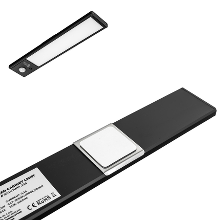 Bezprzewodowa lampa LED Czujnik ruchu 20cm Czarna