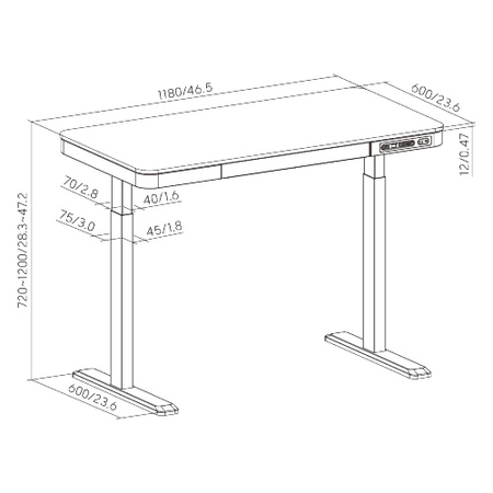 Elektryczne biurko Spacetronik SPE-B126BB Astrid