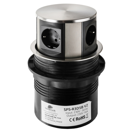 Spacetronik SPS-R3D5B V2 runde Tischsteckdose