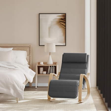 Krzesło bujane z podnóżkiem SPC-RIVA-01 Czarne