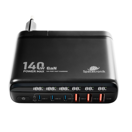 Stacja ładowania 140W GaN SR103 LED 6 USB PD+QC3.0