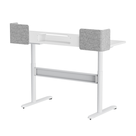 Mobile Dual-Motor Sit-Stand Desk Shelf Drawers