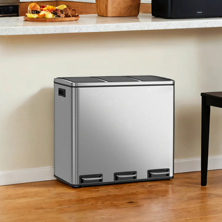 Funky Trash Can Silver Black Spacetronik Potrójny