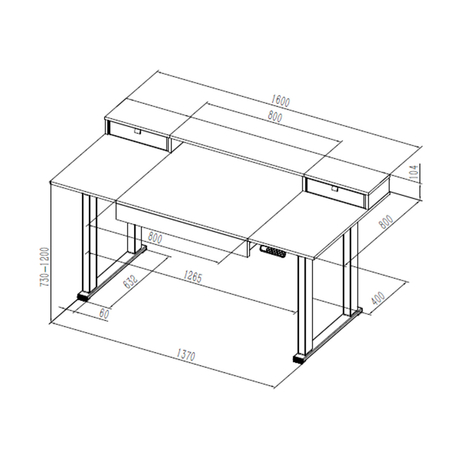 Zestaw ergonomiczny biurko elektryczne SPE-F121 160×80 + krzesło LUMBO 11 czarne