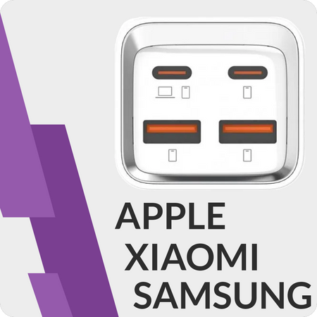 Ladegerät SR102 65W, 2x PD4+ USB-C, 2x QC3.0 USB-A