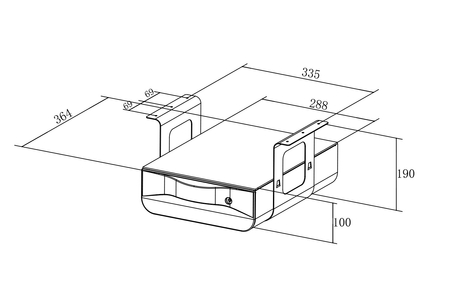 Untertheken-Schublade Spacetronik SPB-121B