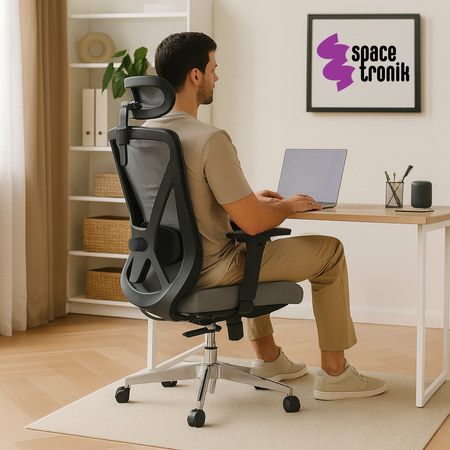 Egonomiczny fotel biurowy obrotowy ELSA Czarny