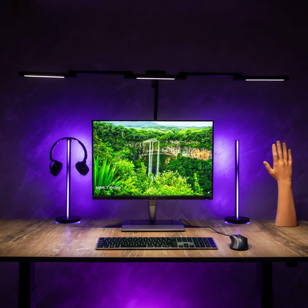 Spacetronik Moris elektrischer Schreibtisch SPE-O121 120x60, Gestell weiß, Platte helles Holz