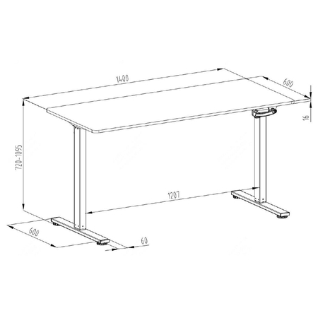 Manualne biurko Spacetronik Moris 113WW 140x60