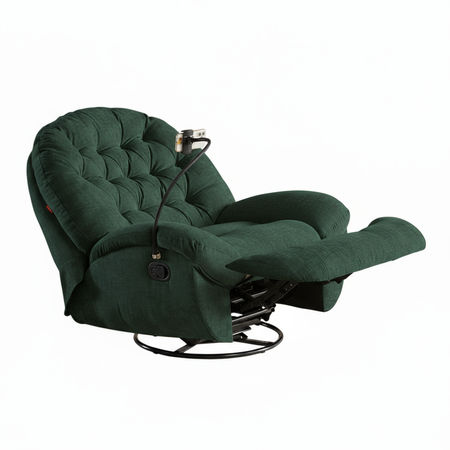 Zestaw wypoczynkowy fotel Spacetronik Flax 04M zielony + stolik regulowany BUDDY