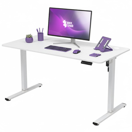 Zestaw ergonomiczny biurko Moris SPE O112WW fotel MENNKAR lampa D22 Pro