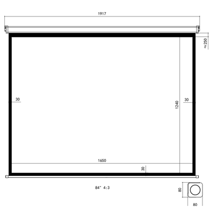 Zestaw ekran elektryczny PVC EASY VIEW uchwyt projektora transmiter i pilot