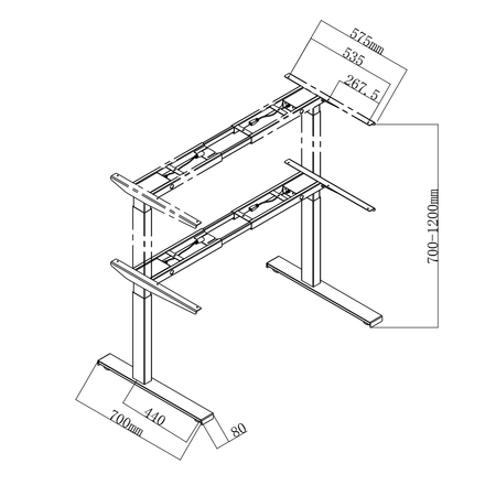 Spacetronik SPE-252G elektrischer Tischständer