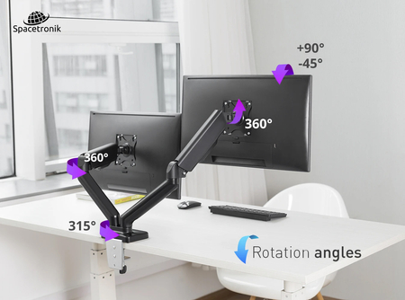 Gashalter für zwei Spacetronik SPA-G120 Monitore