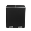 Kosz na śmieci metalowy podwójna komora czarny