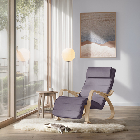 Krzesło bujane z podnóżkiem SPC-RIVA-01 Szare