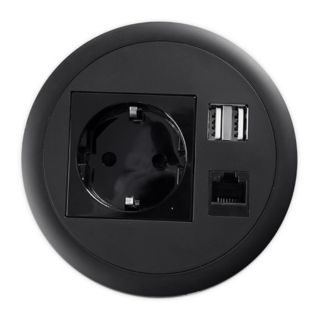 Spacetronik SPS-R1D3W V2 runde Tischsteckdose