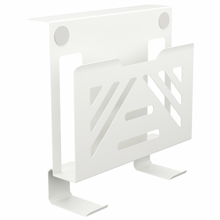 Boczny organizer do biurka na zacisk 25×25×9 cm z haczykami biały