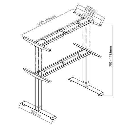 Elektryczny stelaż biurkowy Spacetronik SPE-221OW