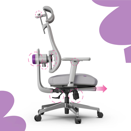 Fotel z podnóżkiem Spacetronik LUMBO 22 Szary