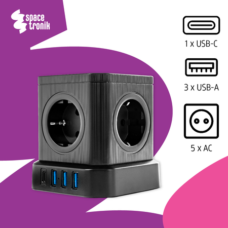 Zestaw Listwa zasilania 13AC 3USB 1USB-C SPS-CS01B